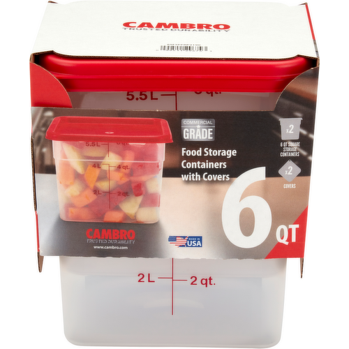 Cambro Square Food Container with lid 6 qt